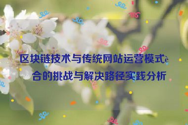 區(qū)塊鏈技術(shù)與傳統(tǒng)網(wǎng)站運營模式融合的挑戰(zhàn)與解決路徑實踐分析