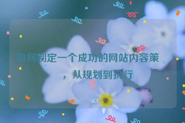 如何制定一個(gè)成功的網(wǎng)站內(nèi)容策略，從規(guī)劃到執(zhí)行