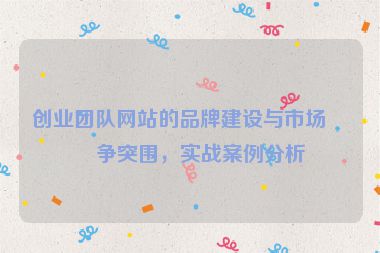 創(chuàng)業(yè)團(tuán)隊(duì)網(wǎng)站的品牌建設(shè)與市場(chǎng)競(jìng)爭(zhēng)突圍，實(shí)戰(zhàn)案例分析
