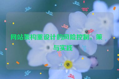 網(wǎng)站架構(gòu)重設(shè)計(jì)的風(fēng)險(xiǎn)控制，策略與實(shí)踐