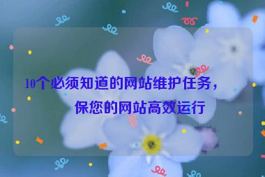 10個必須知道的網(wǎng)站維護任務，確保您的網(wǎng)站高效運行