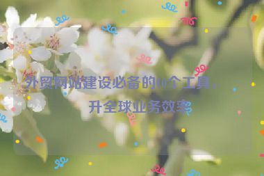 外貿(mào)網(wǎng)站建設(shè)必備的10個(gè)工具，提升全球業(yè)務(wù)效率