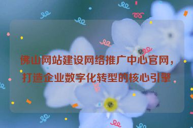 佛山網(wǎng)站建設(shè)網(wǎng)絡(luò)推廣中心官網(wǎng)，打造企業(yè)數(shù)字化轉(zhuǎn)型的核心引擎