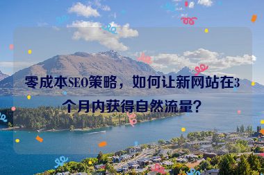 零成本SEO策略，如何讓新網(wǎng)站在3個(gè)月內(nèi)獲得自然流量？