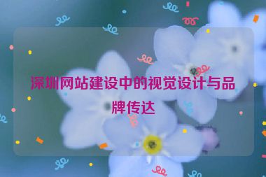 深圳網(wǎng)站建設(shè)中的視覺設(shè)計與品牌傳達