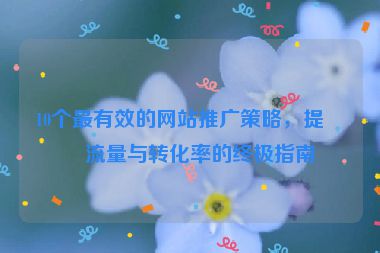 10個最有效的網(wǎng)站推廣策略，提升流量與轉(zhuǎn)化率的終極指南