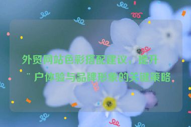 外貿(mào)網(wǎng)站色彩搭配建議，提升用戶體驗(yàn)與品牌形象的關(guān)鍵策略