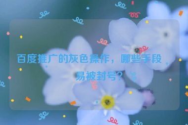 百度推廣的灰色操作，哪些手段容易被封號(hào)？