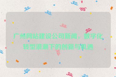 廣州網(wǎng)站建設(shè)公司新聞，數(shù)字化轉(zhuǎn)型浪潮下的創(chuàng)新與機遇