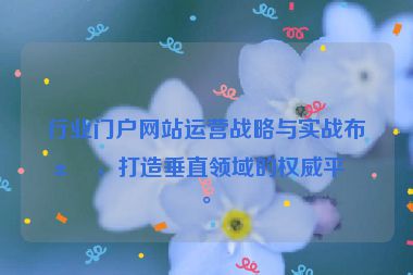 行業(yè)門戶網(wǎng)站運營戰(zhàn)略與實戰(zhàn)布局，打造垂直領(lǐng)域的權(quán)威平臺