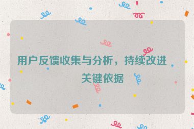 用戶反饋收集與分析，持續(xù)改進的關(guān)鍵依據(jù)