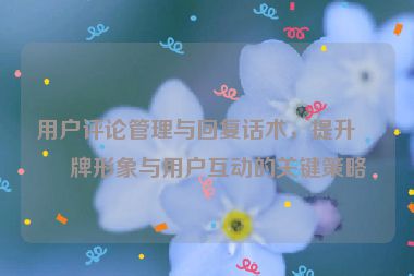 用戶(hù)評(píng)論管理與回復(fù)話術(shù)，提升品牌形象與用戶(hù)互動(dòng)的關(guān)鍵策略