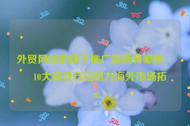 外貿(mào)網(wǎng)站的線下推廣渠道有哪些？10大高效方法助力海外市場拓展