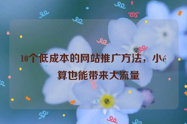 10個低成本的網(wǎng)站推廣方法，小預算也能帶來大流量