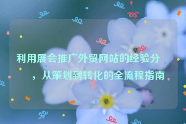 利用展會推廣外貿(mào)網(wǎng)站的經(jīng)驗(yàn)分享，從策劃到轉(zhuǎn)化的全流程指南