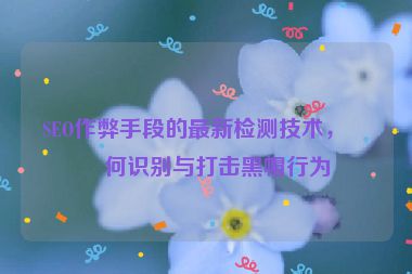 SEO作弊手段的最新檢測(cè)技術(shù)，如何識(shí)別與打擊黑帽行為