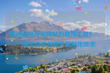 如何選擇外貿(mào)網(wǎng)站的翻譯工具？全面指南助你提升國(guó)際化效率