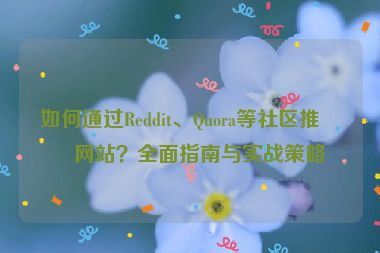如何通過Reddit、Quora等社區(qū)推廣網(wǎng)站？全面指南與實戰(zhàn)策略