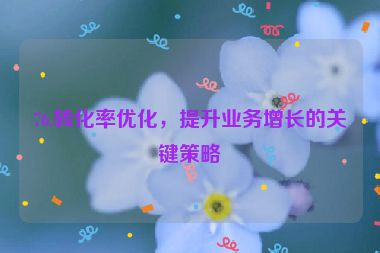 76.轉(zhuǎn)化率優(yōu)化，提升業(yè)務(wù)增長的關(guān)鍵策略