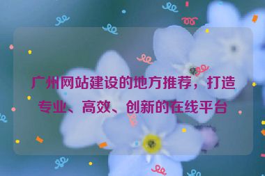 廣州網(wǎng)站建設的地方推薦，打造專業(yè)、高效、創(chuàng)新的在線平臺