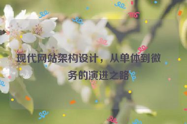 現(xiàn)代網(wǎng)站架構(gòu)設(shè)計(jì)，從單體到微服務(wù)的演進(jìn)之路
