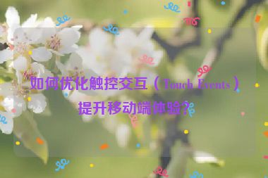 如何優(yōu)化觸控交互（Touch Events）提升移動端體驗？
