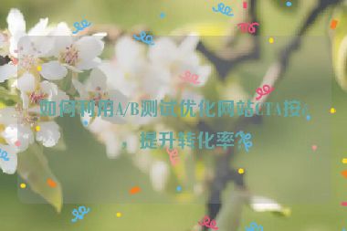 如何利用A/B測(cè)試優(yōu)化網(wǎng)站CTA按鈕，提升轉(zhuǎn)化率？