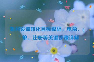 如何設(shè)置轉(zhuǎn)化目標(biāo)跟蹤，電商、表單、注冊等關(guān)鍵步驟詳解