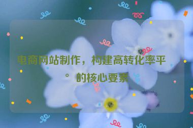 電商網(wǎng)站制作，構(gòu)建高轉(zhuǎn)化率平臺(tái)的核心要素