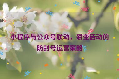 小程序與公眾號聯(lián)動，裂變活動的防封號運營策略