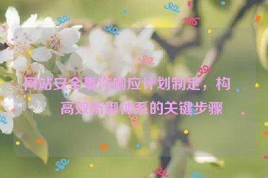 網(wǎng)站安全事件響應(yīng)計劃制定，構(gòu)建高效防御體系的關(guān)鍵步驟