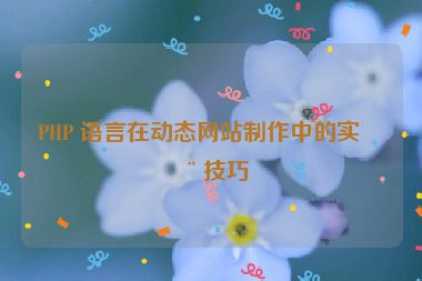 PHP 語(yǔ)言在動(dòng)態(tài)網(wǎng)站制作中的實(shí)用技巧