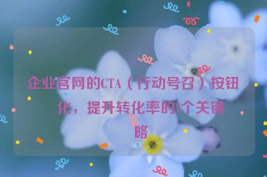 企業(yè)官網(wǎng)的CTA（行動號召）按鈕優(yōu)化，提升轉(zhuǎn)化率的7個關(guān)鍵策略