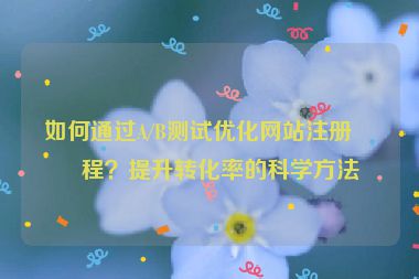如何通過A/B測試優(yōu)化網(wǎng)站注冊流程？提升轉(zhuǎn)化率的科學(xué)方法
