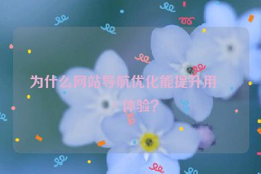 為什么網(wǎng)站導(dǎo)航優(yōu)化能提升用戶體驗？