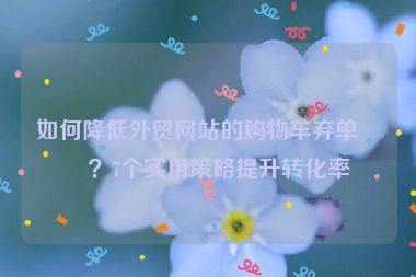 如何降低外貿(mào)網(wǎng)站的購物車棄單率？7個實用策略提升轉(zhuǎn)化率