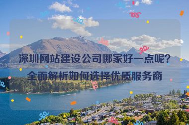 深圳網(wǎng)站建設(shè)公司哪家好一點呢？全面解析如何選擇優(yōu)質(zhì)服務(wù)商