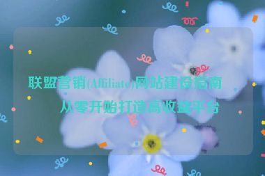 聯(lián)盟營銷(Affiliate)網(wǎng)站建設指南，從零開始打造高收益平臺