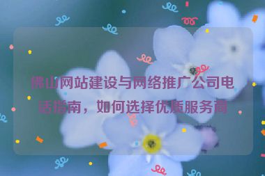 佛山網(wǎng)站建設(shè)與網(wǎng)絡(luò)推廣公司電話指南，如何選擇優(yōu)質(zhì)服務(wù)商