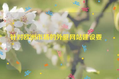 針對歐洲市場的外貿(mào)網(wǎng)站建設要點