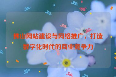 佛山網站建設與網絡推廣，打造數(shù)字化時代的商業(yè)競爭力