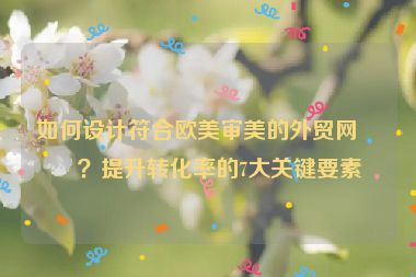 如何設(shè)計符合歐美審美的外貿(mào)網(wǎng)站？提升轉(zhuǎn)化率的7大關(guān)鍵要素