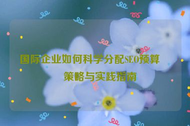 國(guó)際企業(yè)如何科學(xué)分配SEO預(yù)算，策略與實(shí)踐指南