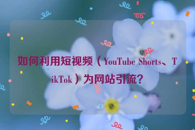如何利用短視頻（YouTube Shorts、TikTok）為網(wǎng)站引流？