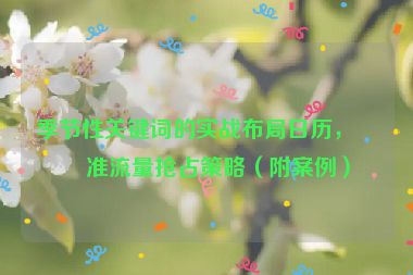 季節(jié)性關(guān)鍵詞的實(shí)戰(zhàn)布局日歷，精準(zhǔn)流量搶占策略（附案例）