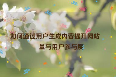 如何通過用戶生成內容提升網(wǎng)站流量與用戶參與度