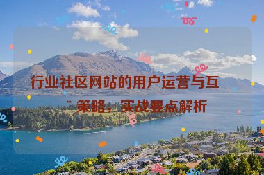 行業(yè)社區(qū)網(wǎng)站的用戶運(yùn)營(yíng)與互動(dòng)策略，實(shí)戰(zhàn)要點(diǎn)解析